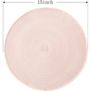 Ningxin colombie marron imprimé coton essuyable tressé tissé napperons mariage adapté 10 pièces par poly sac - Product Image 3