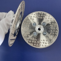 Meule diamantée électrolytique robuste pour meulage en biseau |   Disque à motif maillé double face pour meuleuses d'angle (filetage M14 / 5/8-11)