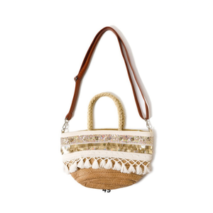 Borsa a Tracolla in PU con Paillettes e Frange 30x20cm - Product Image 1