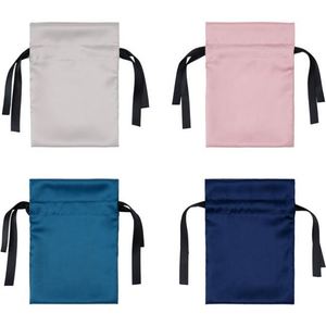 Sac à bijoux en satin personnalisé, petit format, pochette d'emballage non tissée, sac à cordon pour cosmétiques, sac d'emballage en velours avec cordon - Product Image 5