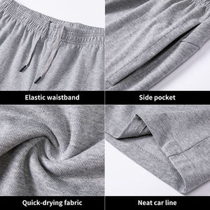 100% coton Shorts hommes Shorts en coton lourd couleur unie Logo personnalisé coton polaire Shorts pour hommes - Product Image 6