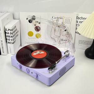 Xách tay không dây Stereo Loa không dây Bluetooth Transmitter 3 tốc độ gramophone Turntable Vinyl ghi âm Máy nghe nhạc - Product Image 6