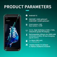 Escáner de Código de Barras PDA Móvil Android 13 IP68, Terminal de Datos Móvil PDA de Mano de 8 Núcleos y 2.2 GHz, Código QR