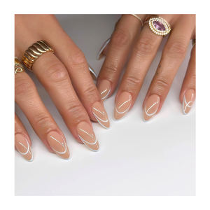 Haute Qualité Abs Plastique <span class=keywords><strong>Pastel</strong></span> Rose Multicolore Français Conseils Pulvérisation Impression Presse Sur Ongles Lumineux Acrylique Faux Ongles - Product Image 3