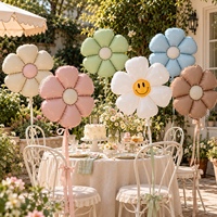 Nouveau petit ballon en aluminium en forme de fleur de marguerite blanche pour la Saint-Valentin, les mariages, les anniversaires, les décorations de fête, fournitures en gros
