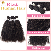 Lots de Cheveux Humains Naturels Non Traités en Gros, Bouclés Jerry, Couleur Noire Naturelle, 18 Pouces, Extensions de Cheveux Humains pour Perruque