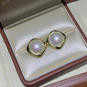 Classic Gold Plated <b>Pearl</b> Jewelry <b>Set</b> White Freshwater <b>Pearl</b> 13-14mm 925 Silver <b>Necklace</b> Earrings Women's Gift - Product Image 3