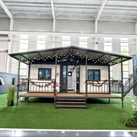 Maison modulaire préfabriquée à double aile pliable et extensible, unité de logement modulable, structure mobile et réutilisable