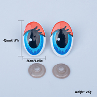Vente en gros d'yeux en métal de forme ovale de couleur personnalisée pour la fabrication d'animaux, de poupées, de mini-jouets éducatifs pour enfants, bricolage