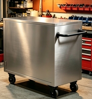 Promotion : Armoire à outils 4 tiroirs en acier inoxydable 430 de 36 pouces, anti-humidité, avec serrure à code antivol, texture métallique, pour garage