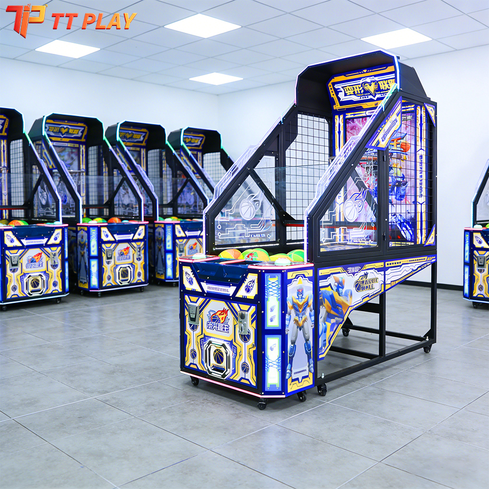 Foldable Indoor Basketball Shooting Game Machine with Cartoon Theme and Coin Operated for Amusement Centers and FECs