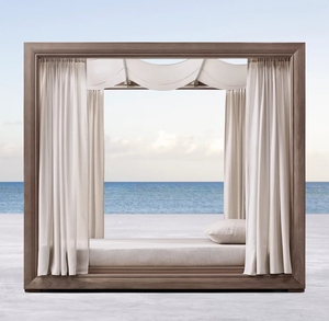 Mobili da esterno patio lettino Teak Daybed doppia Chaise longue con baldacchino - Product Image 3