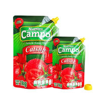 Op maat gemaakte hittebestendige zakken van meerlaags folie-gelamineerd plastic, capaciteit 100g-5kg, geschikt voor hete vulling tot 95°C ° C-vormige zak voor tomatensaus