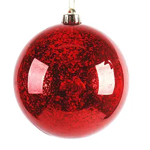 PET hochwertiger roter Glitzer pailletten-Spiegel zerbrochene Kugeln benutzerdefinierte Größe hängende Ornamente Kunststoff Weihnachtsbaum Dekoration