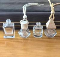 Flacon de parfum carré de 5 ml, 8 ml, 10 ml pour voiture, avec bouchons en bois, pour décoration suspendue, parfum d'ambiance, de la marque Factory
