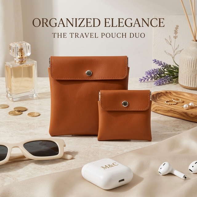 High Quality Mini Portable Pu Makeup Jewelry Bag for Coin Purse Leather Lipstick Cosmetic Storage Jewelry
