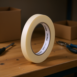 Ruban de masquage en film polyester haute température 1/2\" x 50m, marque PRETUL, adhésif caoutchouc simple face, support papier, épaisseur 0,15 mm - Product Image 2