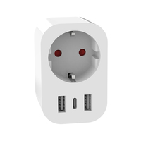 Prise intelligente WiFi RSH 16A en plastique ABS, type C, prise intelligente avec télécommande, 2 ports de sortie USB (type C), compatible Alexa et Google Home