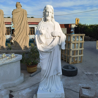 Statue de Jésus grandeur nature sculptée à la main en marbre blanc, décoration moderne pour église, sculpture en pierre
