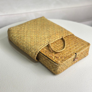 Panier en <span class=keywords><strong>osier</strong></span> et jonc de mer tressé avec couvercle pour l'organisation du Ramadan et du jeûne, idéal comme boîte cadeau pour le mois de jeûne du judaïsme - Product Image 4