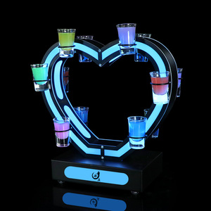 Heart Shaped Led Glass Holder For Cocktail Parties Valentine'S Day Decorations - Product Image 2