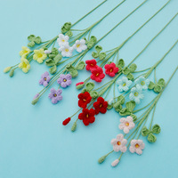 Fleurs artificielles au crochet faites à la main, iris et coquelicots, ensemble de fleurs tricotées pour la décoration intérieure, bouquet de mariage, Pâques, remise de diplôme, écologiques