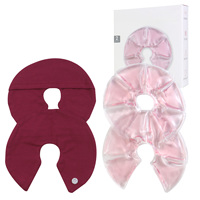 Coussin de gel pour le sein réutilisable chaud et froid personnalisé avec 2 housses douces Pack de thérapie pour le sein Essentiels pour l'allaitement pour soulager la douleur