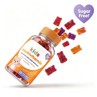 Gummies multivitaminées sans sucre pour enfants, marque privée, OEM, 120 unités, oursons gommeux aux fruits mélangés avec inositol pour le cerveau et la croissance