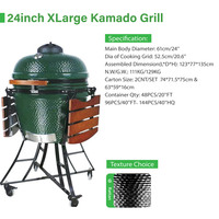 Barbecue Kamado en céramique AUPLEX de 24 pouces, robuste et de qualité commerciale, pour restaurant, maison, cuisine extérieure, camping