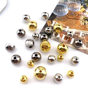 450그램 금도금 실버 4mm 5mm 6mm CCB 플라스틱 세로 홀 라운드 팔찌 스페이서 비즈 - Product Image 2