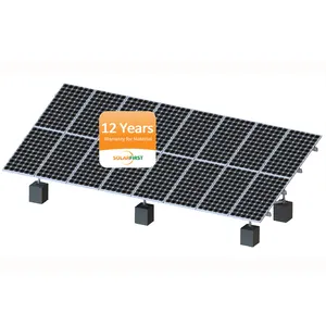 Sistema Terrestre De Montagem De Painel Solar Ajustável Estrutura De Montagem Solar Suporte Solar De Alumínio