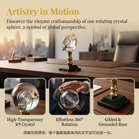 Trofeo de Globo de Cristal con Logotipo Personalizado, Base de Madera, Decoración de Escritorio Conmemorativa Empresarial, Regalo