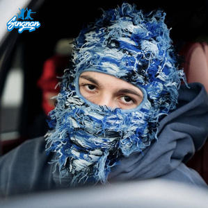 Masker Ski dua warna topi Balaclava rajut penutup wajah musim dingin masker penuh pakaian jalanan - Product Image 6