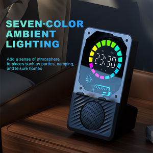 Factory New Design Cool Mecha Style Power Bank <b>LED</b> RGB Light 5W <b>Speaker</b> With Clock Function - Product Image 4