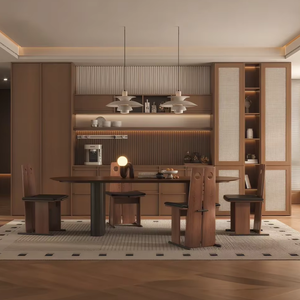 Recommend Luxury-Style Solid Wood Dining Table and <strong>Sideboard</strong> for Combined Use <strong>in</strong> Living Room and <strong>Kitchen</strong> Storage Cabinets - Product Image 1
