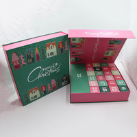 Boîte-cadeau de calendrier de l'avent de luxe personnalisé 25 jours idée de noël mystère aimant gaufré emballage en papier unique revêtement UV mat