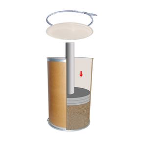 Baril en papier kraft recyclable écologique SJPACK de 55 gallons à hauteur personnalisée |   Base compatible avec les palettes ISO de 571,5 mm |   Pas de sac intérieur - Product Image 3