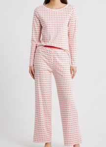 <span class=keywords><strong>Pigiama</strong></span> da donna in cotone <span class=keywords><strong>con</strong></span> stampa a cuore a manica lunga abbigliamento termico <span class=keywords><strong>con</strong></span> stampa Love tascabile comodo Set pigiami in due pezzi - Product Image 5