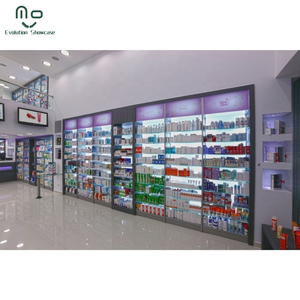 Armoire à médicaments vétérinaires en bois antique, écologique, avec éclairage LED pour les étagères murales des hôpitaux - Product Image 4