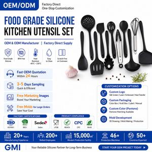LA 11 Piece <b>Silicone</b> Cooking Utensils Set Non Stick Heat Resistant Kitchen <b>Tools</b> With Hanging Holes Free Wholesale - Product Image 1