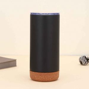 Gobelet isotherme en acier inoxydable bleu clair avec base en liège, double paroi, isolation sous vide, mug de voyage - Product Image 2
