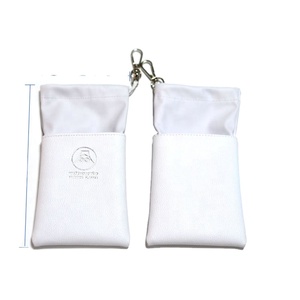 Sac de rangement pour lunettes de soleil en cuir PU souple blanc avec logo personnalisé en feuille d'aluminium - Product Image 2