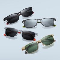 Lunettes de soleil polarisées, lunettes de soleil carrées en aluminium, magnésium et acier inoxydable, UV400, pour la conduite, pour hommes, verres TAC, lunettes de soleil pour la pêche en plein air