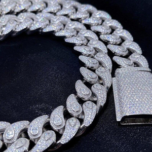 Collar Moderno de Eslabones Cubanos para Hombre, Estilo Diamante Cultivado en Laboratorio, Chapado en Oro de 14k, Cadena de Oro, Joyería Hip Hop Streetwear para Fiestas - Product Image 3