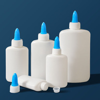 Bouteille de colle en plastique HDPE personnalisable avec bouchons à vis bleus, de 120 ml à 1000 ml, flacon vide à presser pour impression, emballage