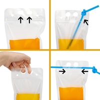 Herbruikbare, op maat gemaakte, knijpbare verpakking voor melk, fruit, supplementen en dranken, van PE, vochtbestendig, met standaardvoet, navulbaar.