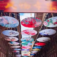 Parapluie Chinois en Papier Huilé Fait Main, Ombrelle Artistique Classique pour Danse, Photographie de Mariage, Soie Très Résistante au Vent, Voyage