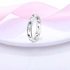 <b>Couple</b> <b>Rings</b> Men's Women's Diamond-Encrusted Starry Sky <b>Wedding</b> <b>Rings</b> Trendy Index Finger <b>Rings</b> Brass Material Factory Wholesale - Product Image 4