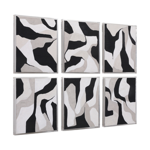 Arte da parete moderna con cornice in acrilico e forme a contrasto dipinte a mano per l'arredamento del soggiorno - Product Image 6