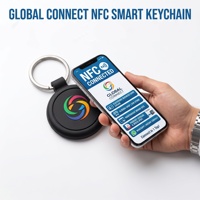 Porte-clés NFC en PVC avec logo personnalisé et puce intégrée, à scanner pour les réseaux sociaux, les cartes de visite et les sites web